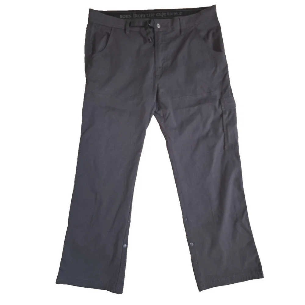 Prana Cargo Pants Men 38x29 Breathe Belted Hiking Outdoor Roll Up Dark Gray